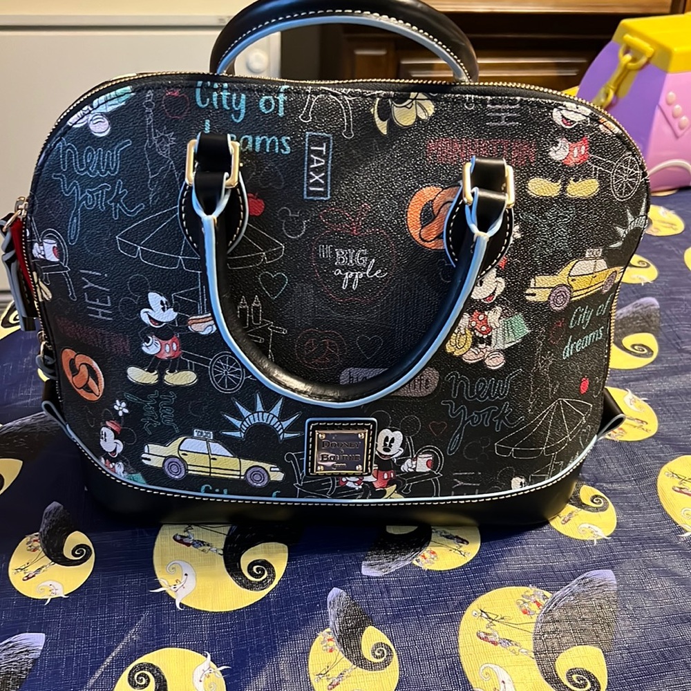 Dooney & Bourke Black Graphic Dome Satchel - New York Print